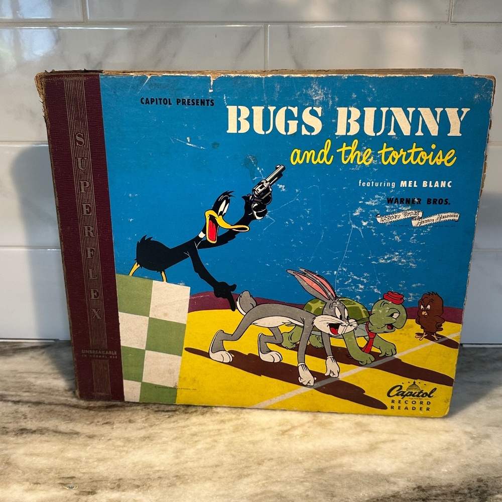 Capitol Records Vintage 1948 Bugs Bunny & the Tortoise Record Reader 78 LP Book